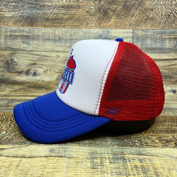 ICEE Slushie Unisex Trucker Hat Blue Snapback Retro 80s Throwback Nostalgic Cap - Picture 3 of 4